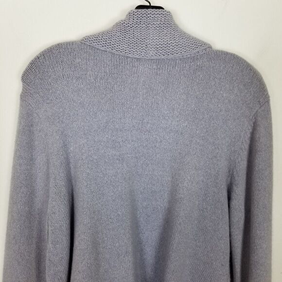 Eileen Fisher Women Angora Rabbit Hair Cardigan Sweater Sz L Violet Open Front - Picture 5 of 8